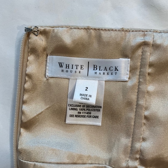 White House Black Market Golden silk halter dress. Size 2 - Picture 7 of 7